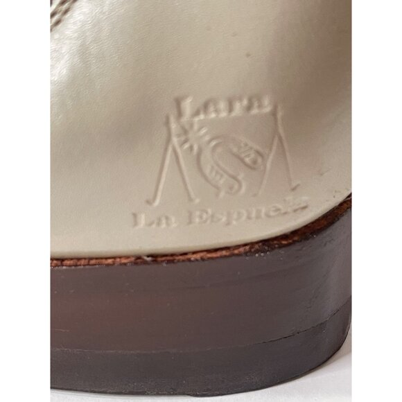 Lara La Espuela Botines Stone Leather Ankle Boots Men Size 8.5 Mexican Cowboy - Picture 6 of 16